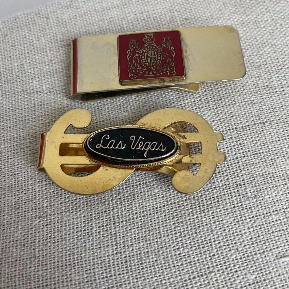 Vintage 10K Gold Plated Money Clips Lot of 2